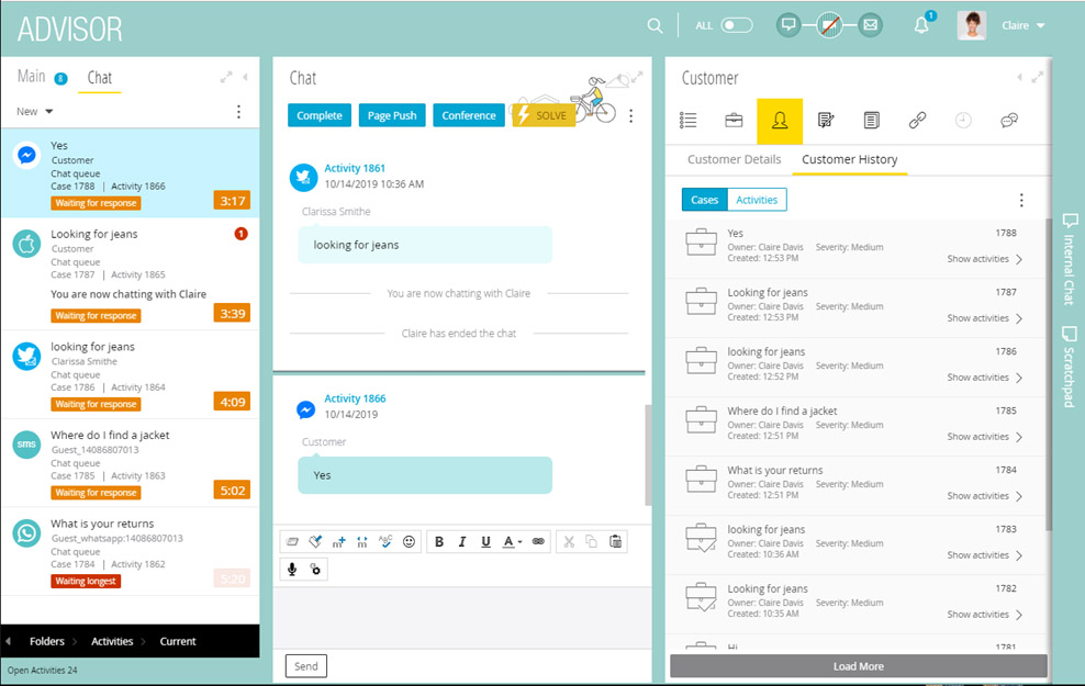 Agent desktop software from eGain