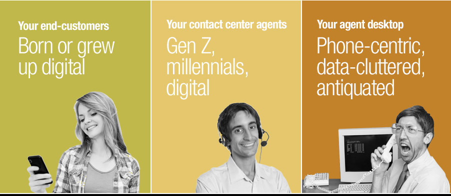 Customers and agents, both are digital. Agent desktop remains phone-centric.
